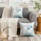 Set of 2 Coastal Nautical Throw Pillow Covers 18x18 Inch, Blue Ocean Seashell Coral and Starfish Velvet Decorative Cushion Covers for Couch, Sofa, Bedroom, Living Room, Patio & Beach House Decor